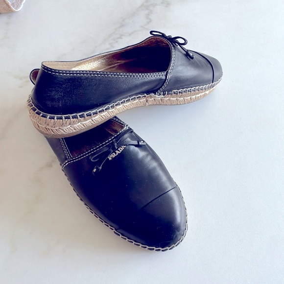 Original PRADA Leather Platform Espadrilles - Picture 3 of 5